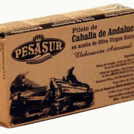 PESASUR, FILETES DE CABALLAS IGP EN ACEITE DE OLIVA VIRGEN EXTRA ECOLOGICO LATA FACIL APERTURA RR125