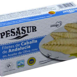 PESASUR, FILETES DE CABALLAS IGP EN ACEITE DE OLIVA LATA FACIL APERTURA RR125