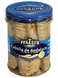 PESASUR, FILETES DE CABALLA IGP EN ACEITE DE OLIVA TARRO RECTO FACIL VACIADO 200G