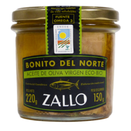 ZALLO, LOMOS DE BONITO DEL NORTE COST. EN ACEITE DE OLIVA VIRGEN T220 ECOLOGICO