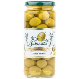 LA SABROSITA, FRASCO ACEITUNAS SABOR ANCHOA 195G
